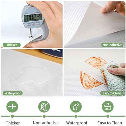 Shelf Liners 24 inch x 20 ft Shelf Liners for Kitchen cabinets nonstick Shelf Lining Drawer Mats EVA Protector for Cupboard (White,24 inch x 20 ft) - Image 2