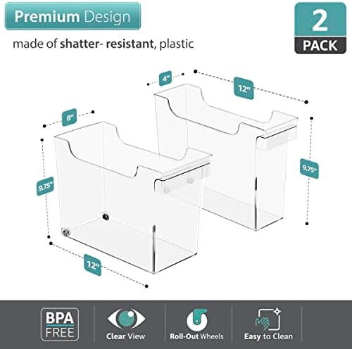 Sorbus Under-Sink Organizer Bins with Wheels & Handles (2 Sizes) - Image 4