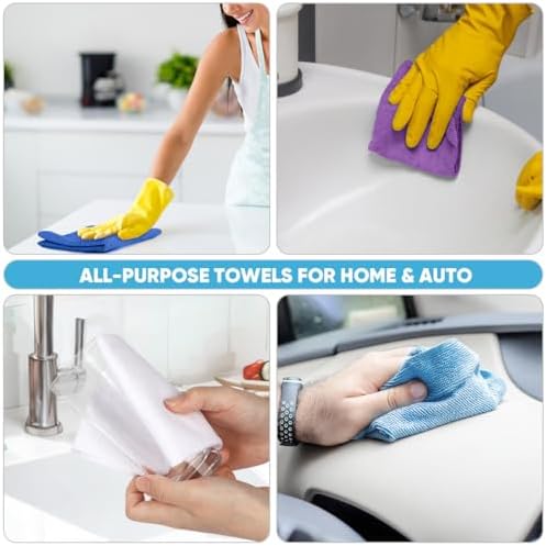 AIDEA Microfiber Cleaning Cloth Roll-75PK,Paper Towels 11.5×11.5",Dark Blue - Image 5