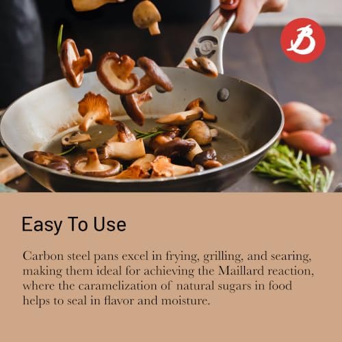 de Buyer MINERAL B Pro Carbon Steel Fry Pan - 8” Diameter, 5.5” Cooking Surface - Ideal for Searing, Sauteing & Reheating - Made in France - Image 5