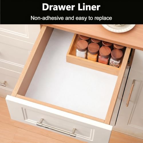 Coavas Shelf and Cabinet Liner, Easy Cut Protective, White 17.5 in x 10 ft - Image 2