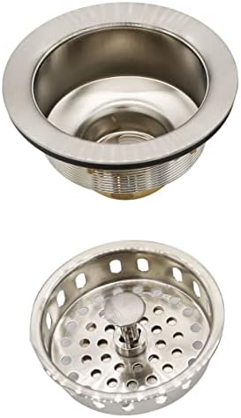 Westbrass A214-07 3-1/2" Post Style Large Kitchen Sink Basket Strainer, Satin Nickel - Image 7