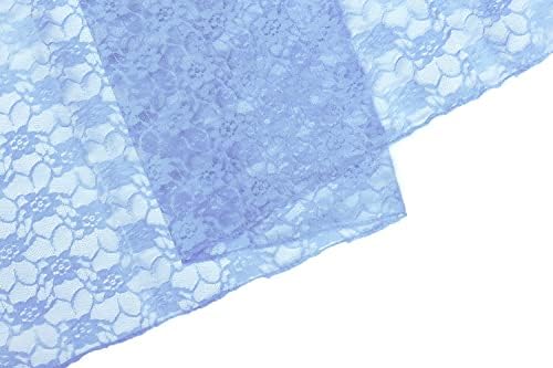 MDS Pack of 5 Wedding 12 x 108 inches Lace Table Runner for Wedding, Decorations for Birthday Parties, Banquets, Graduations, Engagements, and Runners fit Rectangle, Round Table- Baby Blue - Image 4