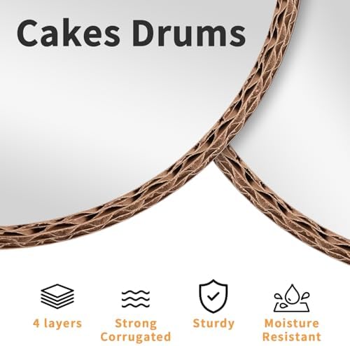 10in Silver Wraparound Cake Pastry Round Drum Board 1/2 Inch Thick, 10 Inch Diameter - Pack of 10(Sliver 10inch/10pcs) - Image 3