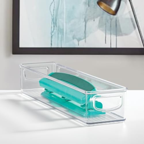iDesign Slim Clear Plastic Storage Bin, Extra Long Narrow Stackable Organizer for Kitchen and Pantry, 2-Pack - Image 6