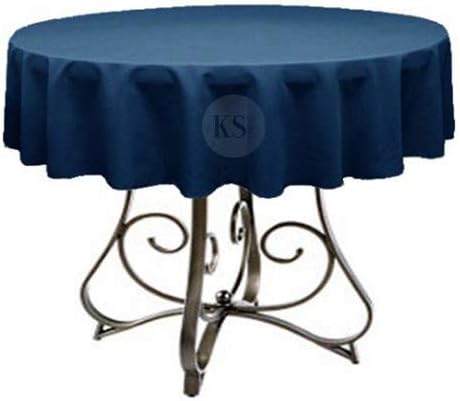 Round 72-Inch Polyester Tablecloth - Available in Over 45 Colors, Ideal for Restaurants and Versatile Event Overlays Choose from Classic White, Elegant Black, and More! (Navy) by KS+Linens
