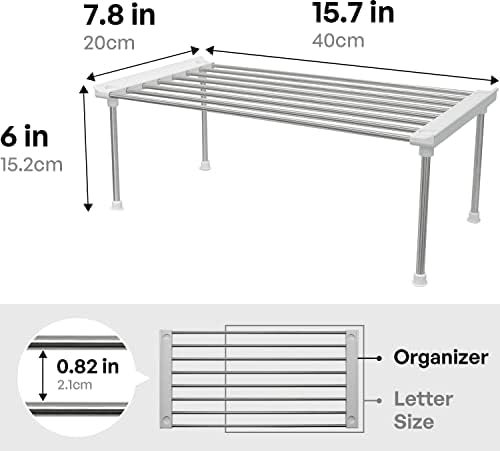 carrotez Set of 2 Stackable Cabinet Organizer Shelf 15.7 x 7.8 x 6.1 White - Image 3