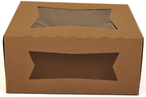 SCT 24293K Kraft Paperboard Window Bakery Box, 9" Length x 9" Width x 4" Height (Case of 150) - Image 4