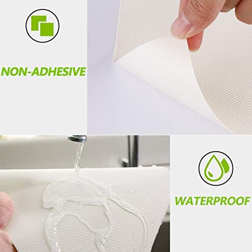 Kitchen Shelf Liner Drawer Liners, Non-Adhesive EVA Cabinet Liners, Cream - Image 4