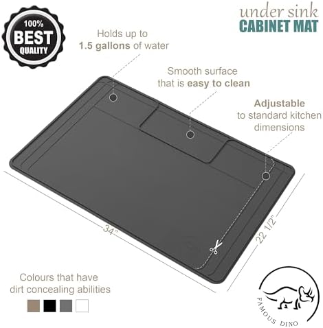 The Original Under Sink Mat - Silicone Waterproof mat, Trimmable, Easy to Clean, Kitchen cabinet liner, Under sink protector mats, Drip Tray with Lip - 34" x 22" or smaller - Image 4