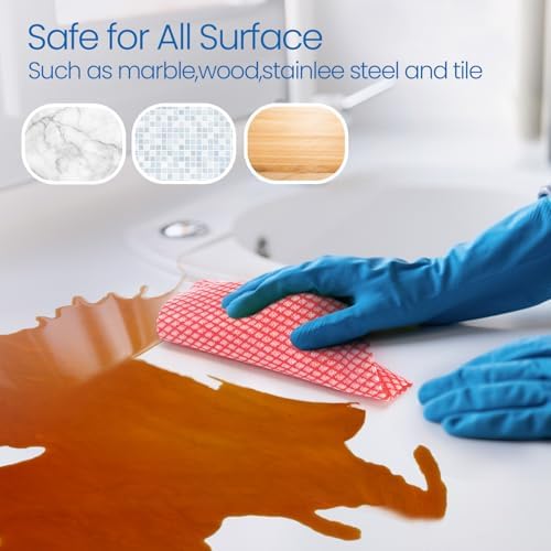 Tioncy 400 Pcs Disposable Cleaning Cloths Reusable Handy Wipes for Kitchen Multi-purpose Disposable Cleaning Towels and Dish Cloths Absorbent Cleaning Cloth Wipes for Kitchen and Home(Colorful) - Image 5