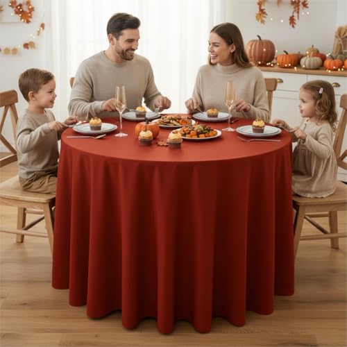 Fitable 6 Pack Rust Tablecloths 90 Inch Round for 36"-72" Tables - Image 3