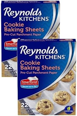 Reynolds Kitchens Cookie Baking Sheets, Pre-Cut Parchment Paper (22 Sheets, Pack of 2) by Reynolds+KITCHENS