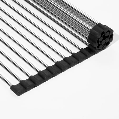 HOUZER RO-2000 - Stainless Steel Rolling Mat for All Kitchen Sinks, Multipurpose Rack for Drying Dishes, Washing Fruit, or Holding Utensils, Durable Sink Accessory - Image 2