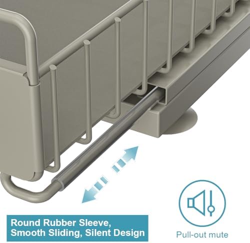 Under Sink Organizer, Pull Out Kitchen Cabinet Organizer 2 Tier Slide Out Under Sink Organizers and Storage, Sink Shelf Cabinet Storage Shelves for Kitchen Bathroom Pantry, Grey - Image 3