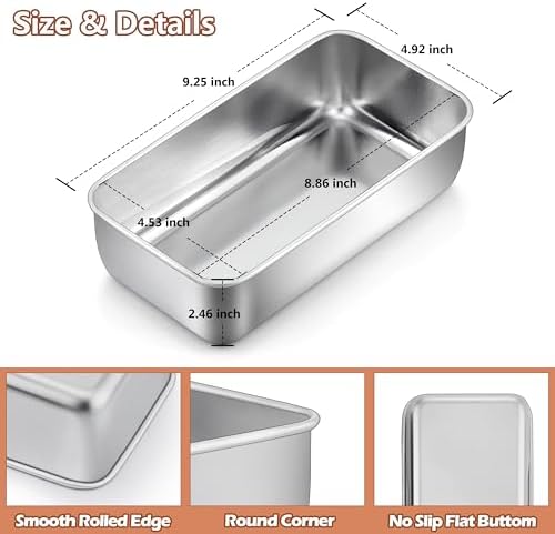 LIANYU Loaf Pans 24 PCS, 9x5 Inch Stainless Steel Bread Baking Pans | Loaf Tins for Sourdough, Sandwich, Meatloaf, Dishwasher Safe, No Coating & No Toxic, Bulk Set for Bakery & Commercial Use - Image 2