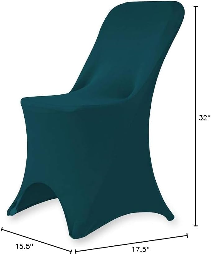 Linenlanding Set of 1/10/50Pcs Hotel Fitted Folding Dining Spandex Stretch Chair Covers - Wedding Reception Banquet Party Restaurant, 17 Colors! (50, Hunter Green) - Image 8