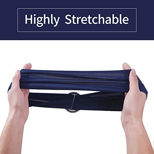 Peomeise 100pcs Navy Spandex Chair Sashes with Buckle Slider for Wedding, Party Decoration - Image 6