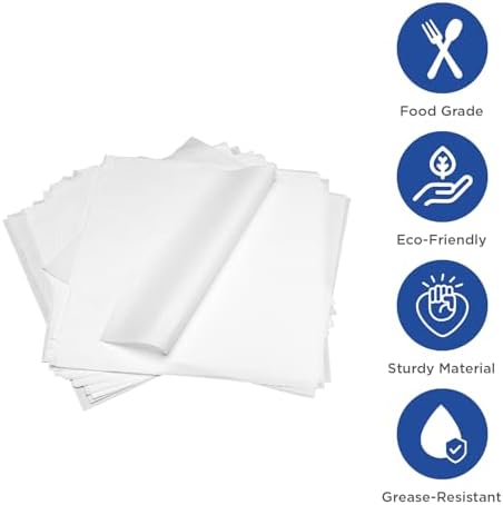Karat [3,000 ct] 15"x15" Deli Paper Sheets | White Grease-Resistant Wrapping Paper | Great for Larger Sandwiches, Burger Baskets, and Catering Trays - Image 2
