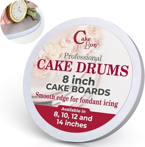 Cakebon Cake Boards 8" White Round Cake Drums 1/2" Thick Smooth Edge 12Pack | Base para Pastel, Round Cake Board 8 Inch, Cake Rounds, 8 Inch Cake Drum, Baking Supplies, Cake Decorating, White Cake Base by Cakebon