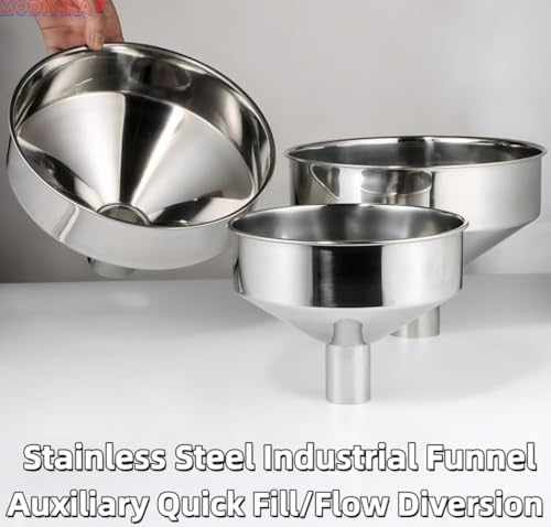 Large Kitchen Funnel Mouth Food Grade Metal Stainless Steel Mouth Maximum 15-inch Wide Factory and Home use Juice Milk Beer Oil, Soybean Milk & More (Top 15.75" Bottom 2.99") - Image 7