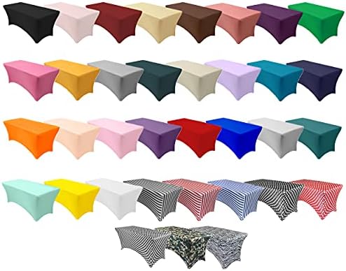 YOUR CHAIR COVERS Rectangular Spandex Table Covers 6ft Fitted Tablecloth Wedding Event Patio Decorations Elastic Fabric Stretch Tables Cover for 6 ft Folding Table (Zebra) - Image 5