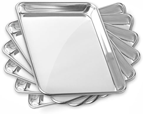GRIDMANN 9" x 13" Commercial Grade Aluminum Cookie Sheet Baking Tray Jelly Roll Pan Quarter Sheet - 6 Pans by GRIDMANN