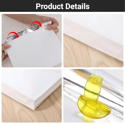 EUSOAR Foil Bags for Food, 400 Pcs 6.7"x6.7"x1.2" White Hot Dog Sandwich Hamburger Wrappers Bags, Aluminum Grease Resistant Snack Serving Bag Kitchen Grease Bag Pouches for Fast Food BBQ Take-out - Image 4