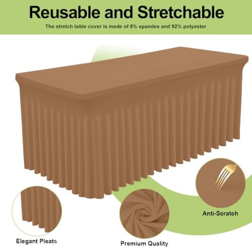 Smiry Spandex Elastic Fitted Table Cloth Skirt for 6FT Rectangle Table - Image 2