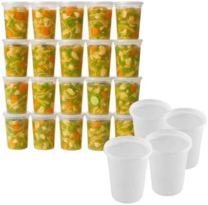 Reusable Plastic BPA-Free Food Storage Deli Container Leak‑Proof | 32oz, 50 set, Heavy Duty, Microwave, Freezer & Dishwasher Safe, Stackable - Image 2