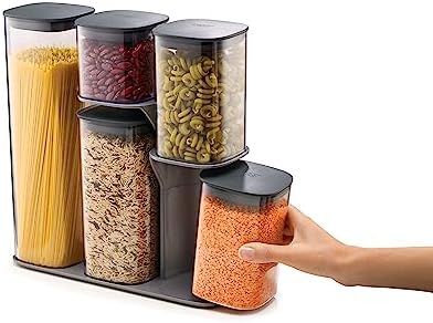 Joseph Joseph Podium Dry Food Storage Container Set with Stand, 5-piece, Gray by Unknown