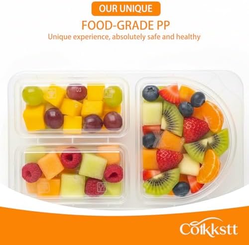 80Pack 9oz Reusable Snack Containers with Lids for Adult, 3 Compartment Plastic Condiment Containers, Small Snack Pack Containers, Meal Prep Container, Dipping Cups for Travel, Picnic - Image 3