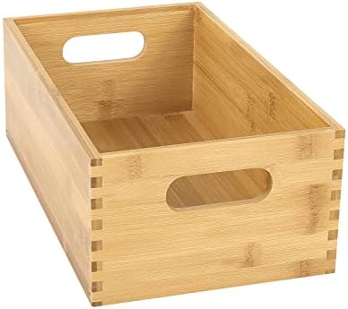 ANMINY Bamboo Storage Bins, Nesting 4PCS, Sturdy Mortise-Tenon Joint - Image 5