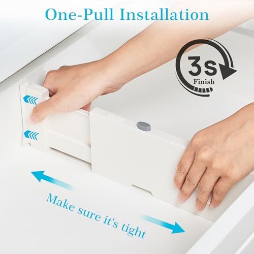 Vtopmart Drawer Dividers for Clothes 8 Pack, Adjustable 4" High Expandable from 11.3"-17" Dresser Drawer Organizer, Plastic Drawers Separators for Dresser, Baby Clothes, Kitchen and Office Storage | Adjustable Drawer Organizer, Dresser Clothes Separato... - Image 6