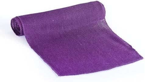 MDS® Pack of 5 Natural Burlap Table Runner, 12 x 108 Inch, Jute Rustic Farmhouse Boho Table Decor for Wedding Reception, Dining Table, Bridal Shower, Baby Shower & Party Decorations - Cadbury Purple - Image 4