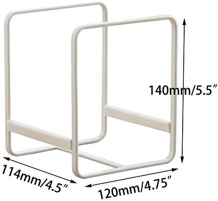 2PCS Plate Holders Organizer, Metal Dish Storage Dying Display Rack for Cabinet, Counter and Cupboard - White， Small - Image 2