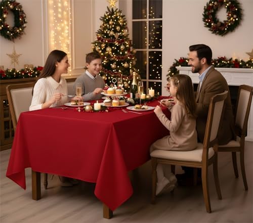 Fitable 8 Pack Red Tablecloths 60x102 Inch for 6 Ft Rectangle Tables - Image 3
