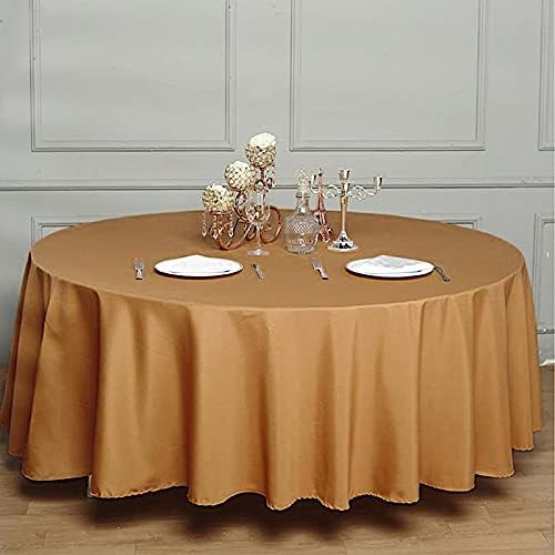 Balsa Circle 10 pcs 108 inch Gold Round Washable Polyester Easy-Care Tablecloth for Indoor and Outdoor Bridal Shower Wedding Table Buffet Table Parties Events Kitchen Dining - Image 3
