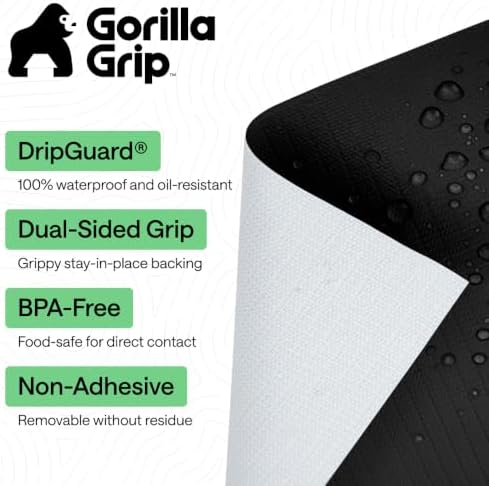 GORILLA GRIP Shelf Liner, Kitchen Drawer Protector, 12x120 Black - Image 2