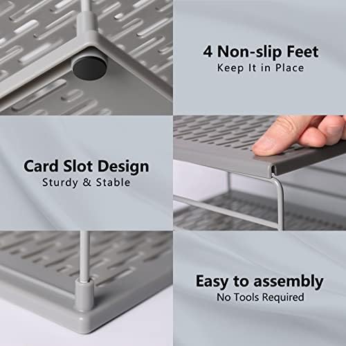 2 PACK Cabinet Organizer- Divided Compartment Holder for Foil and Plastic Wrap- Upgraded Pantry Organizers and Storage for Kitchen(Gray) - Image 6