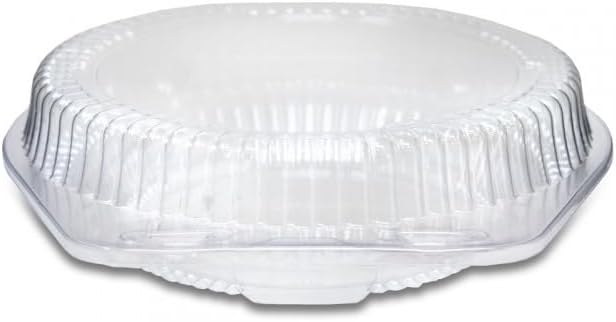 LBH-881 Clear Circular OPS Plastic Hinged Locking Lid Food Pie Container, 8" Diameter | 100/Case - Image 5