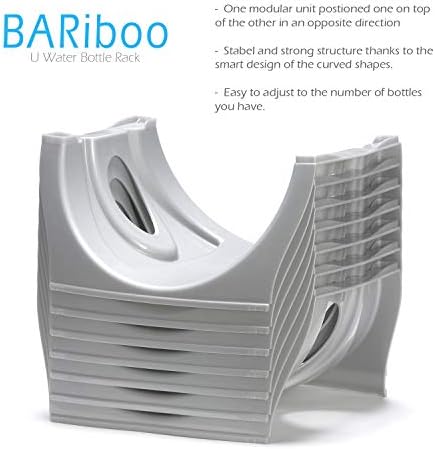 Bariboo Stackable Water Bottle Storage Rack Best Water Jugs 5 Gallon Organizer. Jug Holder for Kitchen, Cabinet and Office Organizing. Reinforced Polypropylene (Silver, 3 No Shelf) - Image 4