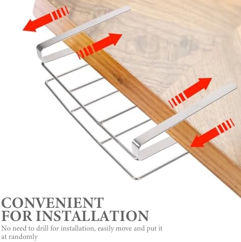 Hemoton Hanging Cutting Board Rack Cutting Board Organizer for Cabinet Door Pot Lid and Mug Storage Shelf under Cabinet Kitchen Storage Rack Space Saving Home Accessory 10.15 X 10.15 X 3.26 in - Image 3