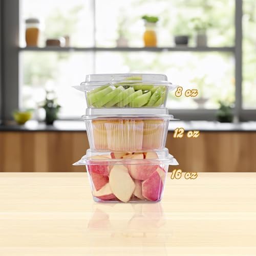 12oz Tall Dome RPET Clear Hinged Lid Deli Container- 200Pcs - Image 5