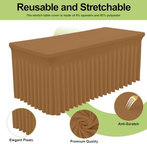 Smiry Spandex Elastic Fitted Table Cloth Skirt for 4FT Rectangle Table - Image 2