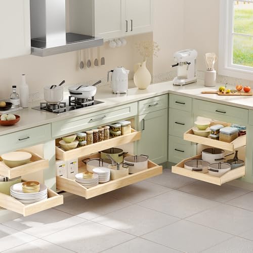 Pull Out Cabinet Drawer 16½” W x 21” D, Soft Close Pull Out Cabinet Organizer, Pull Out Shelves Requires at Least 17½” Cabinet Opening, Bottom Assembly - Image 2