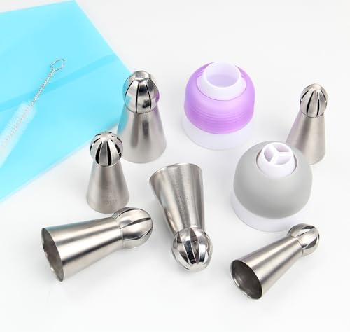 10 Pcs Stainless Steel Ball Twist Flower Icing Tips Set for Cupcakes - Image 6