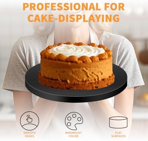 10packs Cake Boards 12 Inch Round,1/2" Thick Cake Drum, Cake Board Food Grade Cake Base, White Cake Cardboard Circles Bases para Pasteles for Wedding & Party & Pizza Desserts（Black 12inch/10pcs） - Image 4