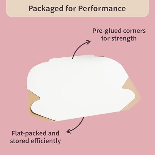 Reversible Bakery Boxes 12 x 12 x 6 in, No Window Lock Corner Tall Cake Boxes with Front Tuck Lock & Side Clips, Ideal for Layer Cakes, Kraft or White Exterior, Microwavable, 50 Pack - Image 5