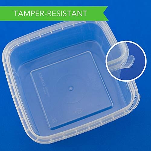 NYHI 16 oz Deli Containers with Lids 20 Pack, Square Clear Plastic Containers with Lids BPA Free, Airtight Soup Containers with Lids for Meal Prep, Take Out & Food Storage - Image 3